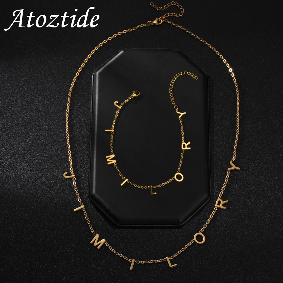 Personalized Name Box - Atoztide Personalized Custom Names Bracelet Necklaces