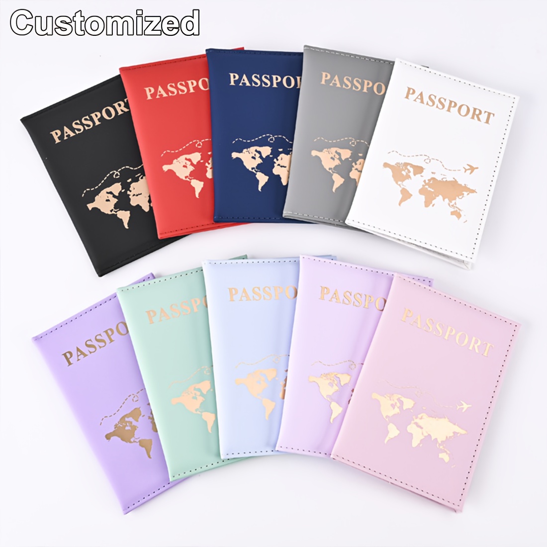 Personalized Name Box - Custom Name World Map Passport Holder,