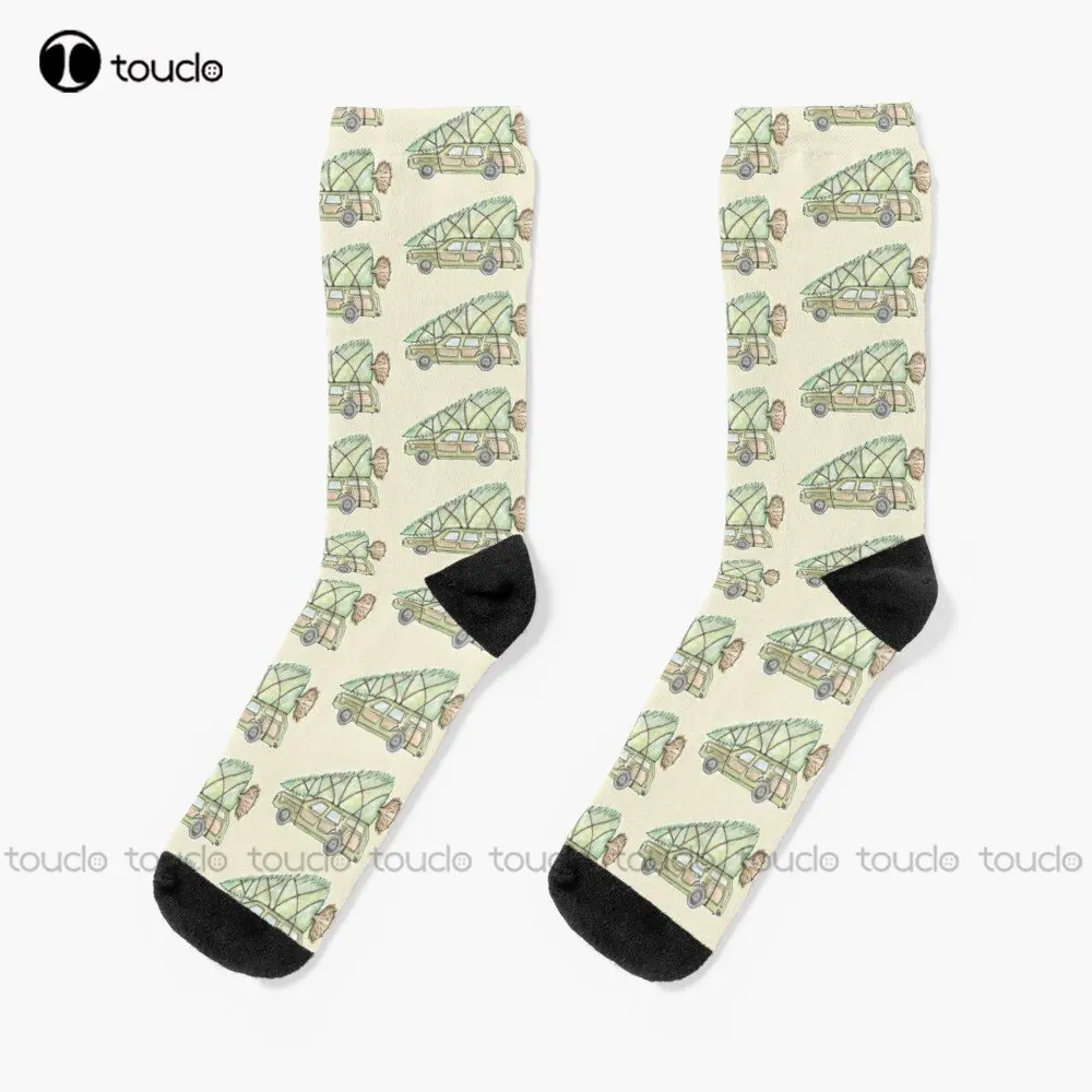 Family Tree Print - Griswold Family Christmas Tree Socks Cartoon