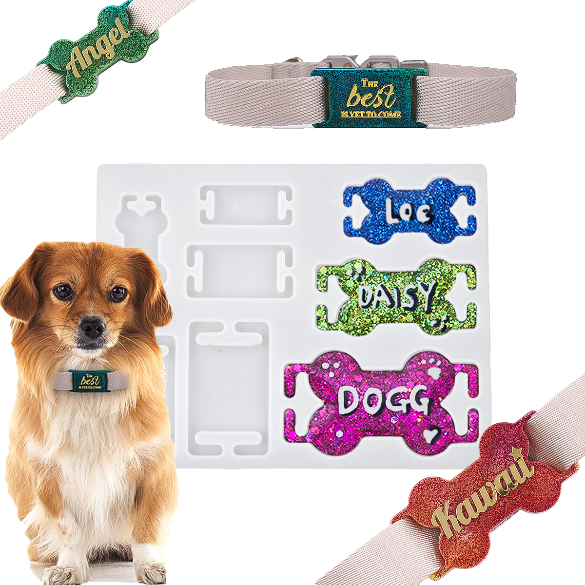 DIY Cat Dog ID Tag Silicone Mo - مراجعة Name Necklace Custom وسعره