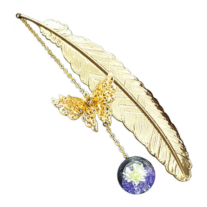 1PC Metal Bookmark Creative Im - مراجعة Dried Flower Bookmark وسعره