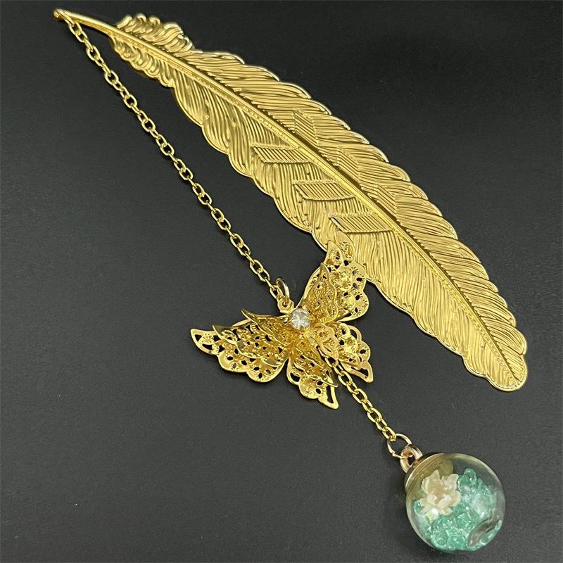 1PC Metal Bookmark Creative Im - مراجعة Dried Flower Bookmark وسعره