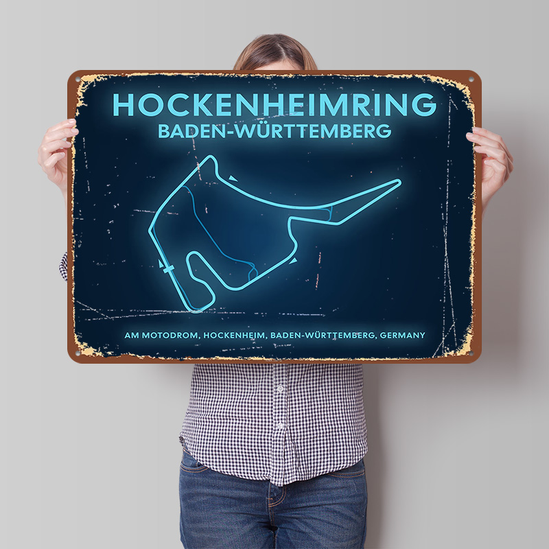 Hockenheimring Circuit Neon Ma - مراجعة Custom Map Poster وسعره