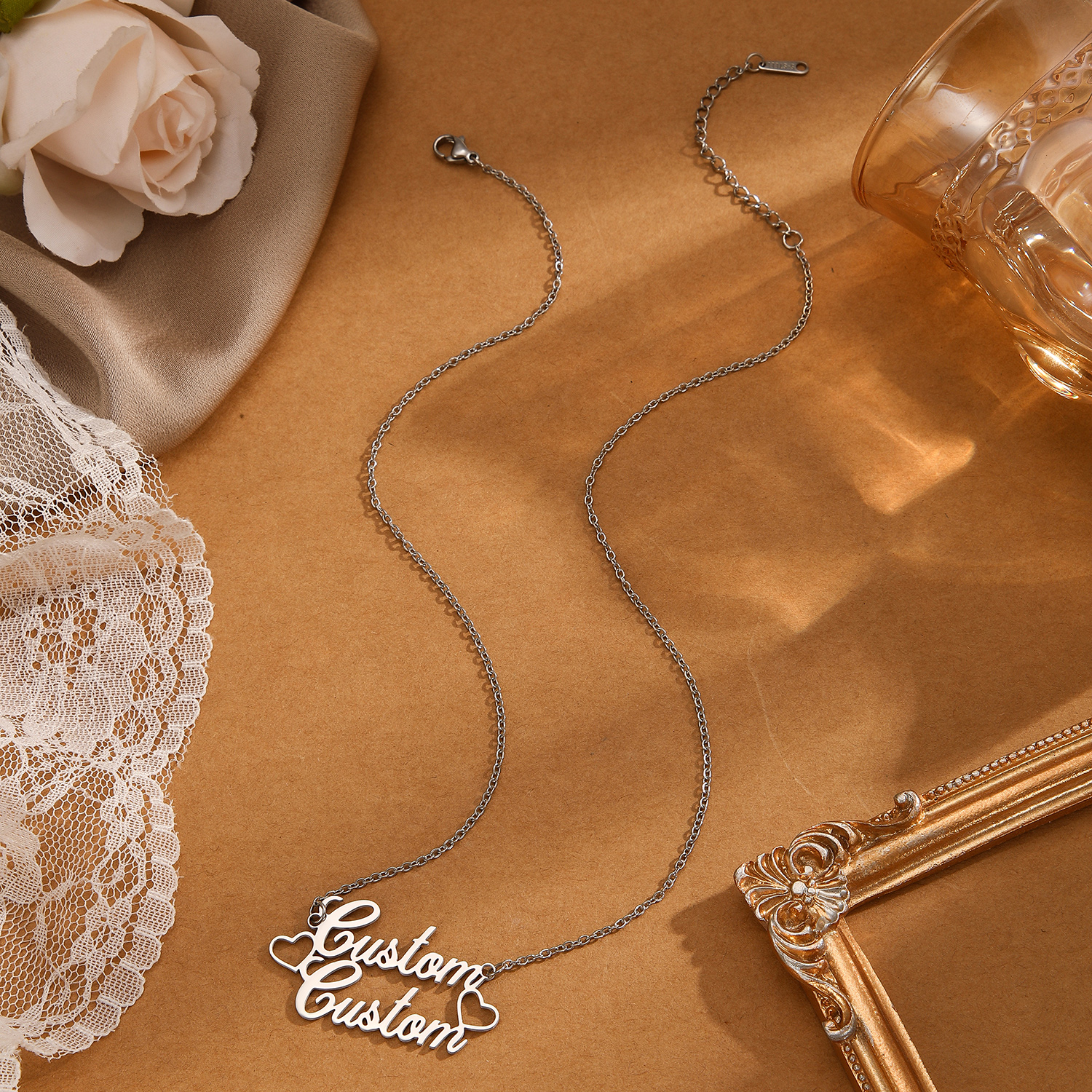 1pc Stainless Steel Customized - مراجعة Name Necklace Custom وسعره