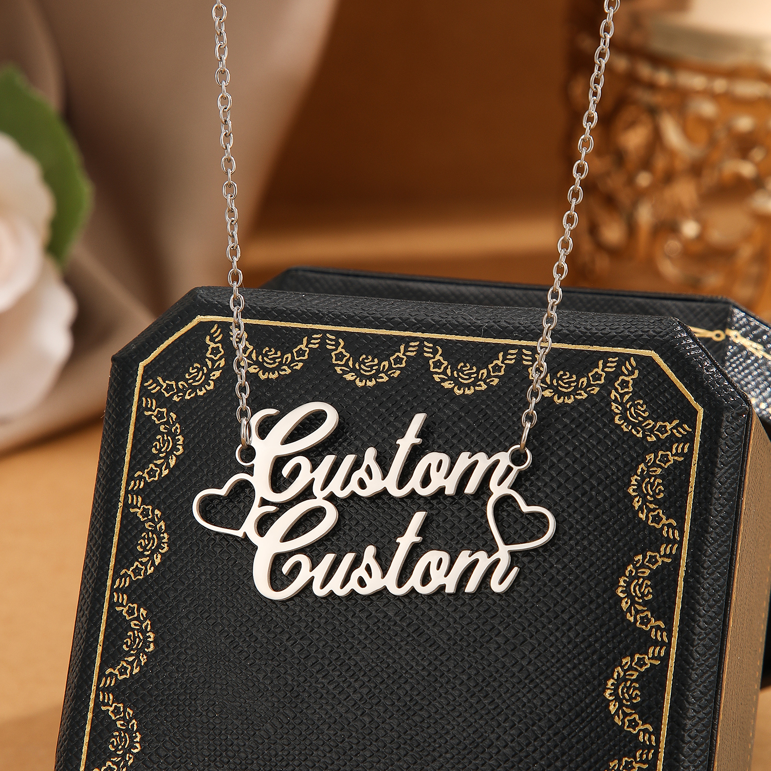 1pc Stainless Steel Customized - مراجعة Name Necklace Custom وسعره
