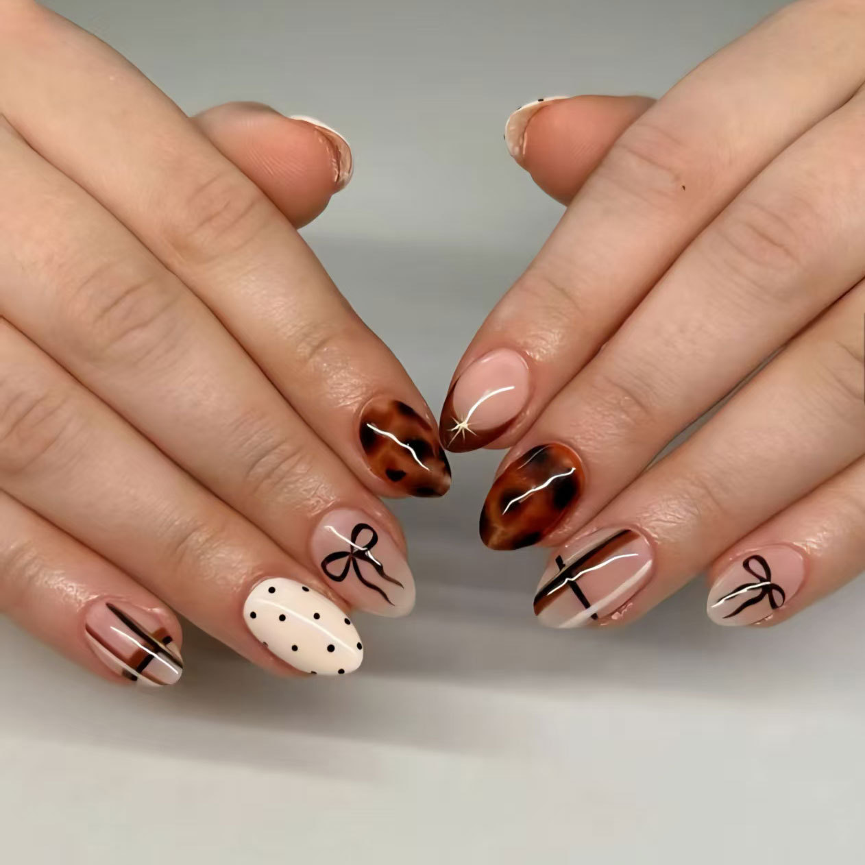 24pcs Flower False Nails Brown - مراجعة Pressed Flower Art وسعره