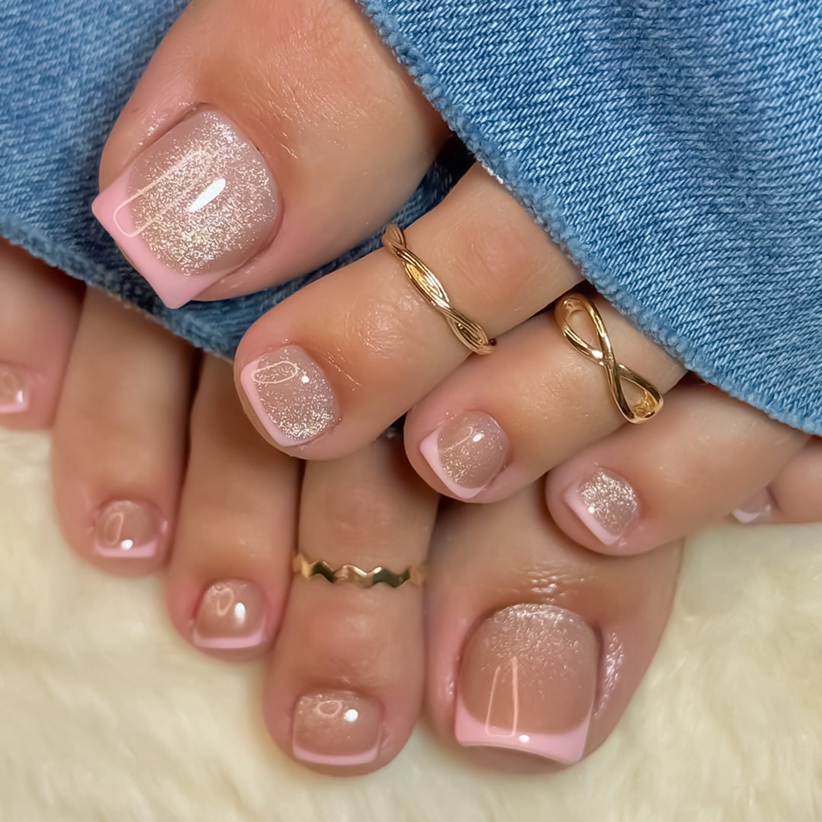 Nude Pink Color Fake Toenails  - مراجعة Pressed Flower Art وسعره