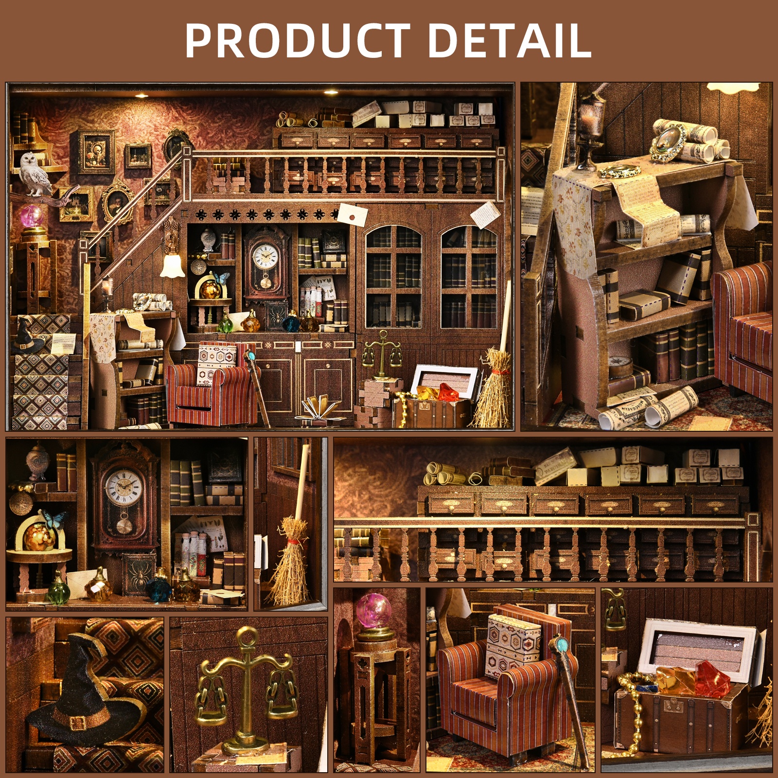 Book Nook Kit Secret Attic DIY - مراجعة Engraved Wood Frame وسعره