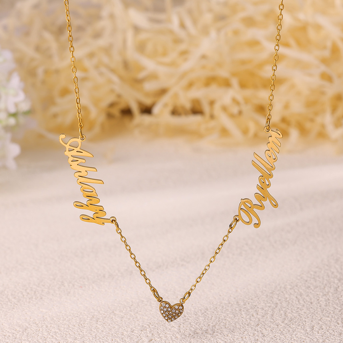 Custom Two Name Necklace For W - مراجعة Name Necklace Custom وسعره