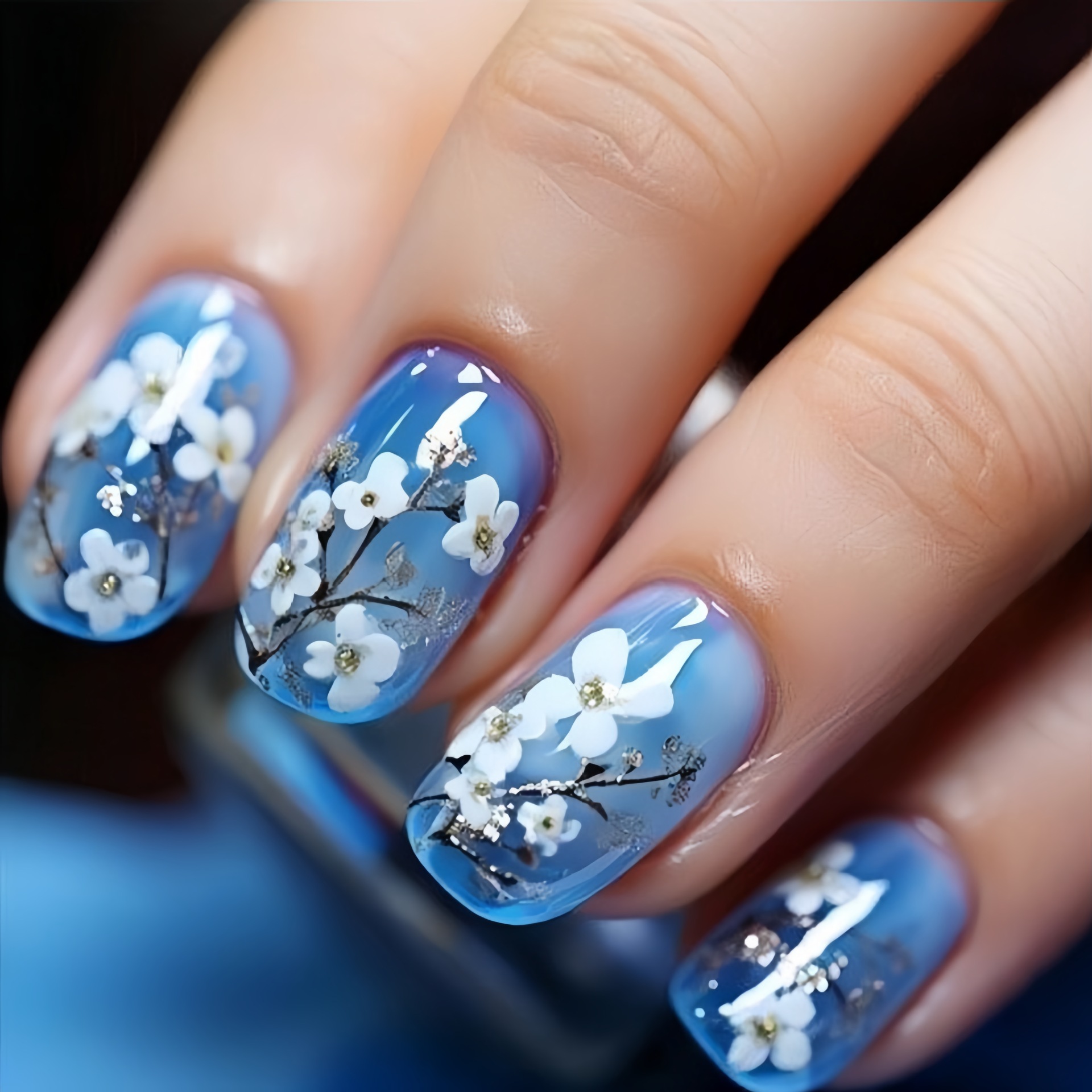 Medium fake nails for women gi - مراجعة Pressed Flower Art وسعره