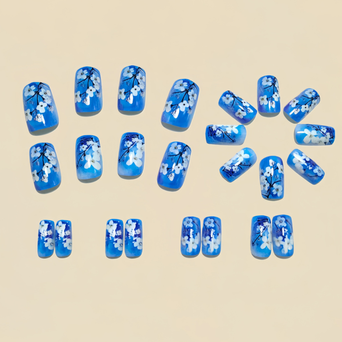 Medium fake nails for women gi - مراجعة Pressed Flower Art وسعره