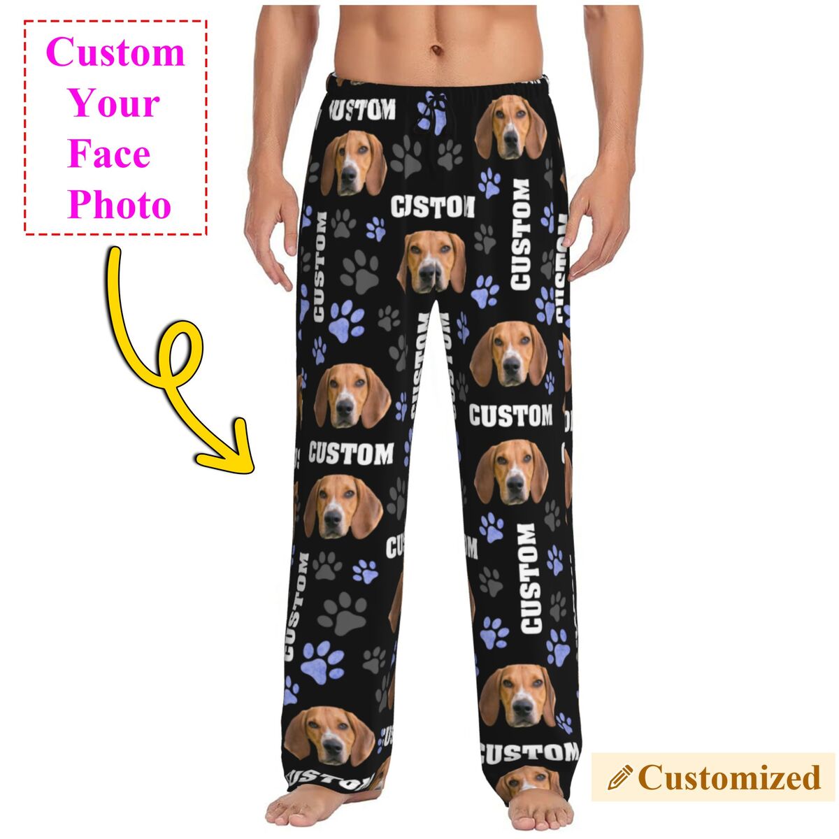 Men Custom Dog Photo Pajama Pa - مراجعة Pet Portrait Custom وسعره