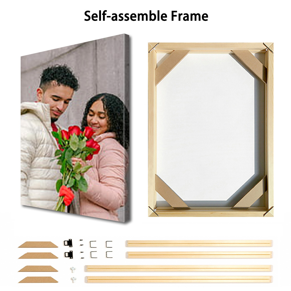 1 Pc Customized Photos on Canv - مراجعة Engraved Wood Frame وسعره
