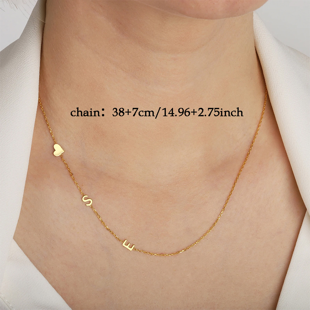 Custom Heart Sideways Letter I - مراجعة Name Necklace Custom وسعره