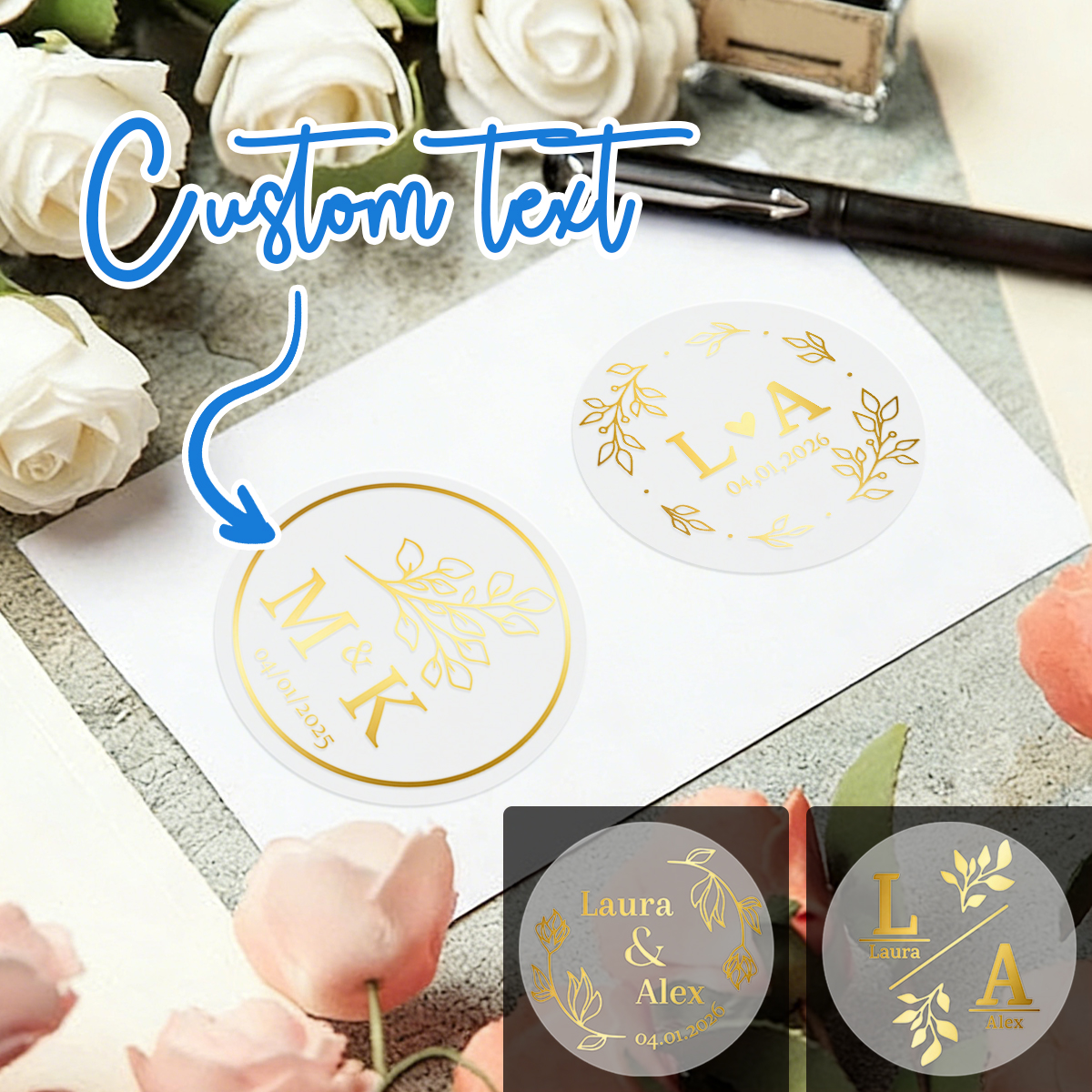 30/60/120/240pcs Custom Text R - مراجعة Personalised Candle Label وسعره