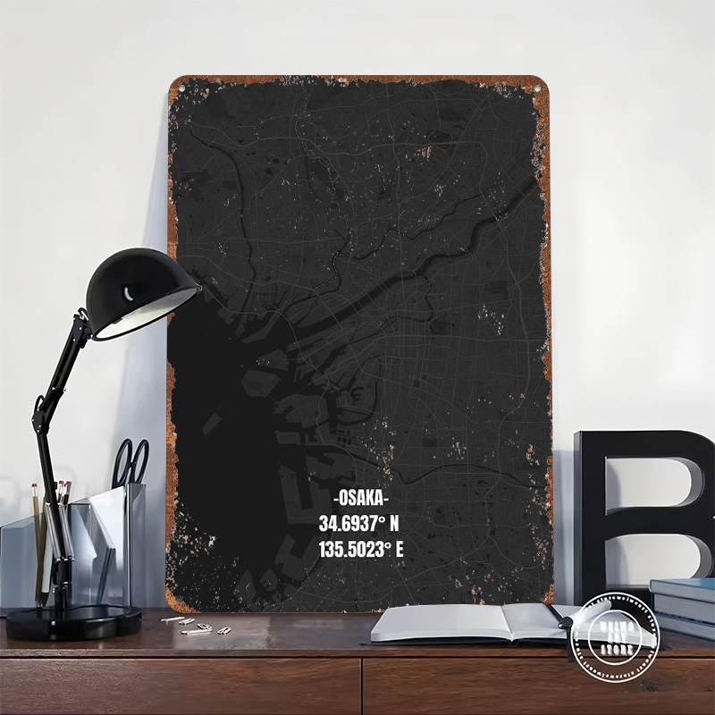 Osaka City Map Tinplate Poster - مراجعة Custom Map Poster وسعره