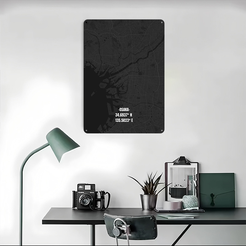 Osaka City Map Tinplate Poster - مراجعة Custom Map Poster وسعره