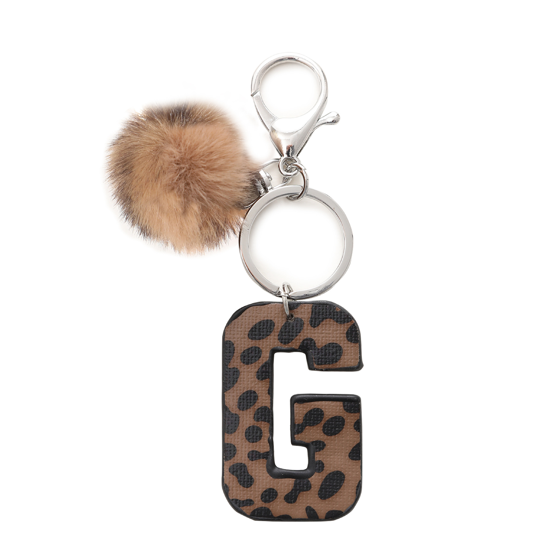 A-M Fashion Leopard Alphabet A - مراجعة Monogram Keychain Leather وسعره