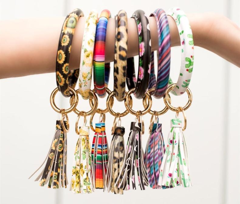 Sunflower Cactus Monogrammed K - مراجعة Monogram Keychain Leather وسعره
