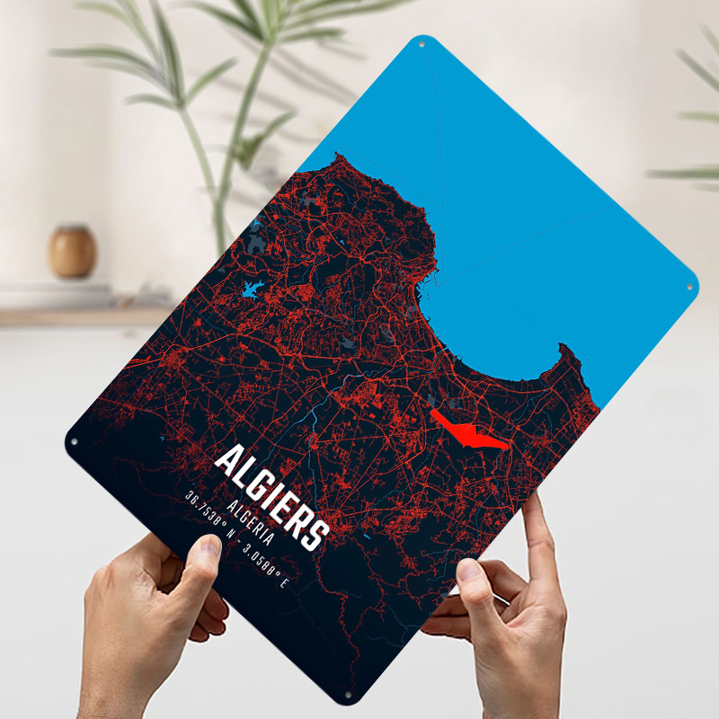 Algiers City Map Metal Poster  - مراجعة Custom Map Poster وسعره