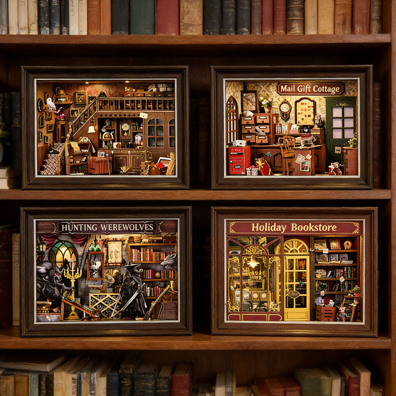 DIY 3D Wooden Book Nook Kit Mi - مراجعة Engraved Wood Frame وسعره