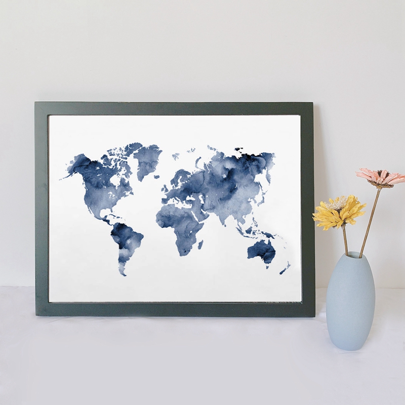 Blue World Map Print Navy Map  - مراجعة Custom Star Map وسعره