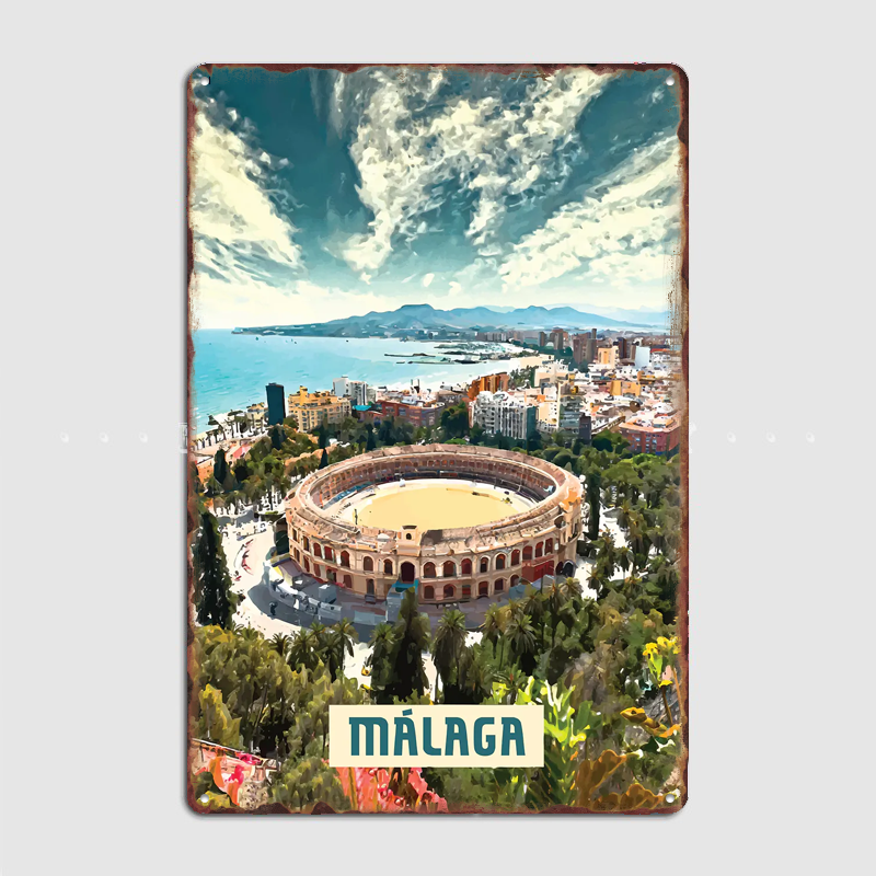 Málaga Vintage City Travel Pos - مراجعة Custom Map Poster وسعره