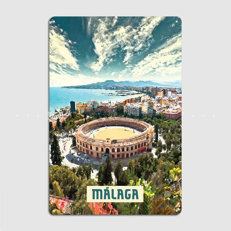 Málaga Vintage City Travel Pos - مراجعة Custom Map Poster وسعره