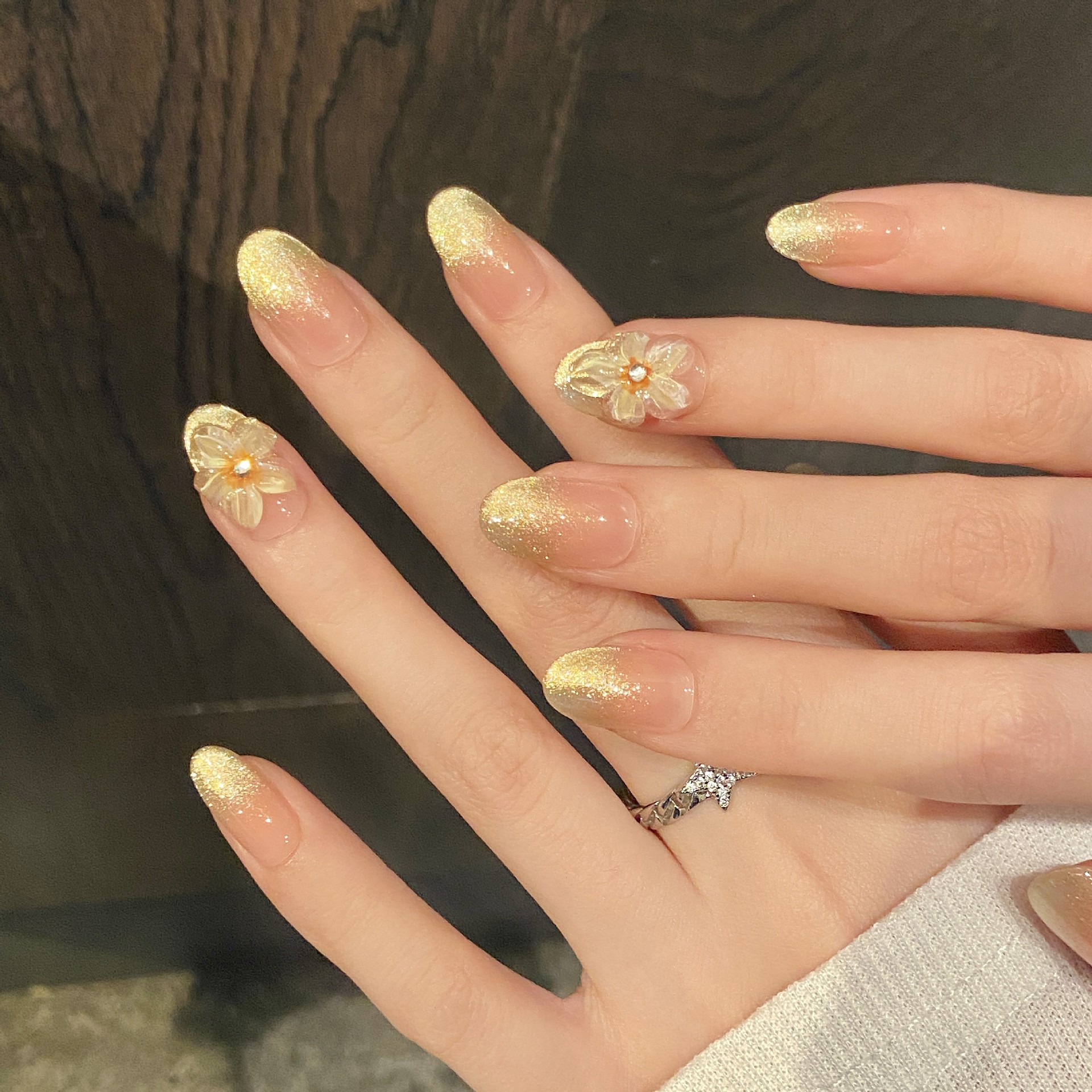 10pcs Handmade Press on Nails  - مراجعة Pressed Flower Art وسعره