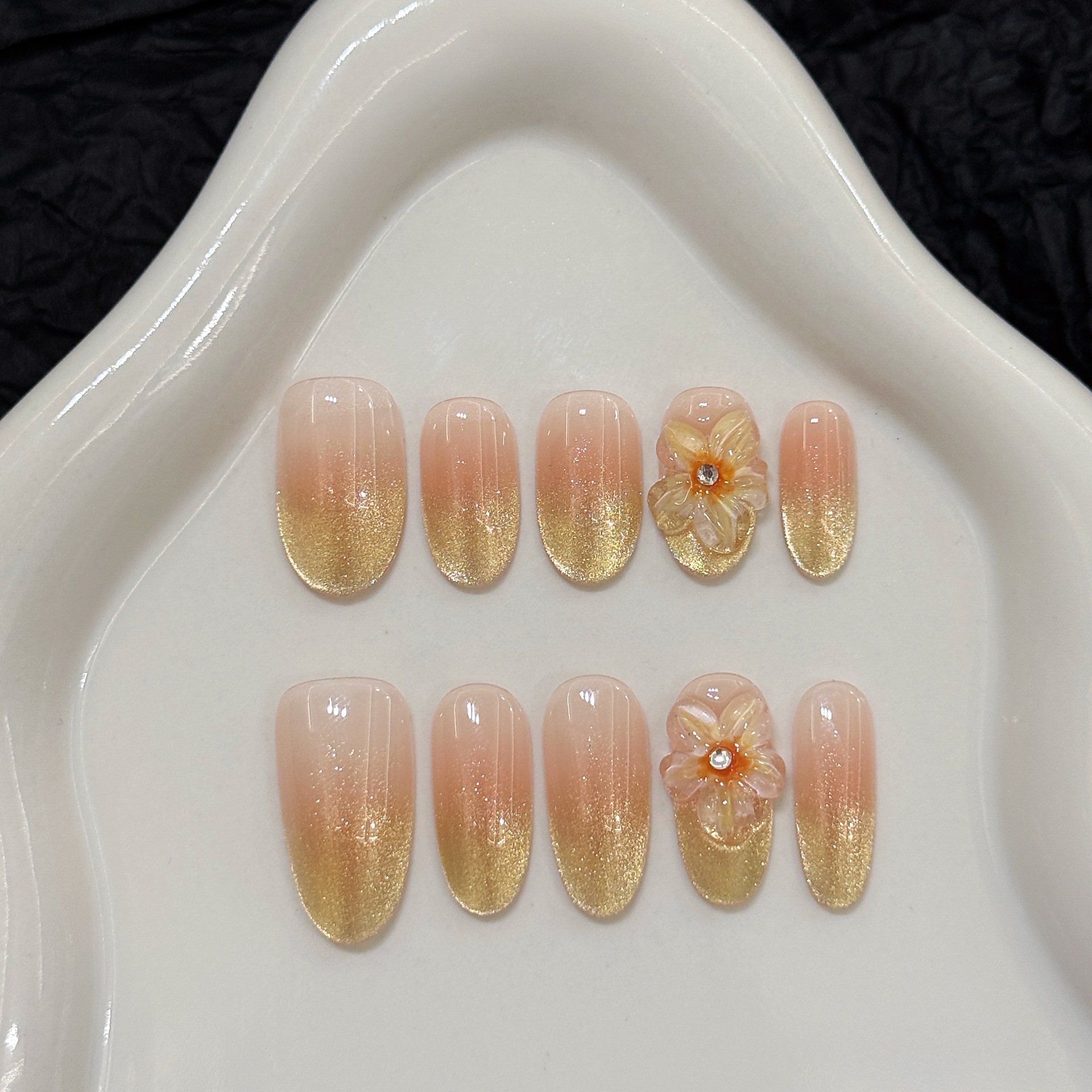 10pcs Handmade Press on Nails  - مراجعة Pressed Flower Art وسعره