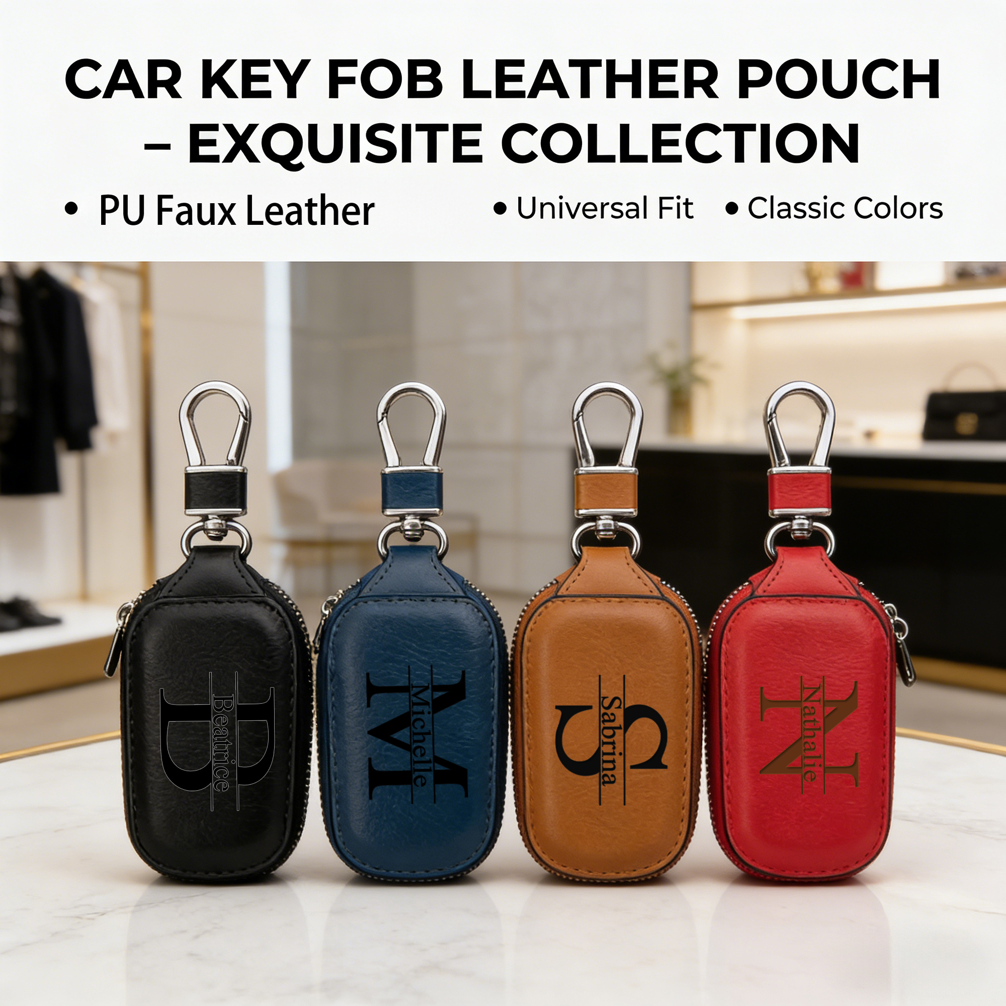 Personalized Custom Zipper Key - مراجعة Monogram Keychain Leather وسعره