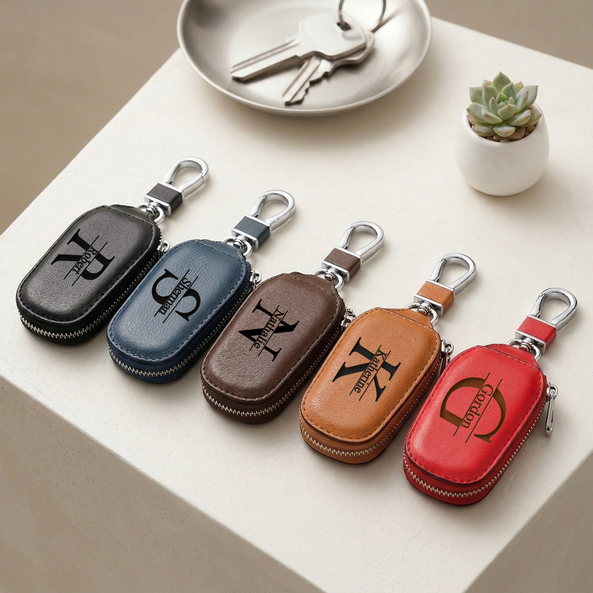 Personalized Custom Zipper Key - مراجعة Monogram Keychain Leather وسعره