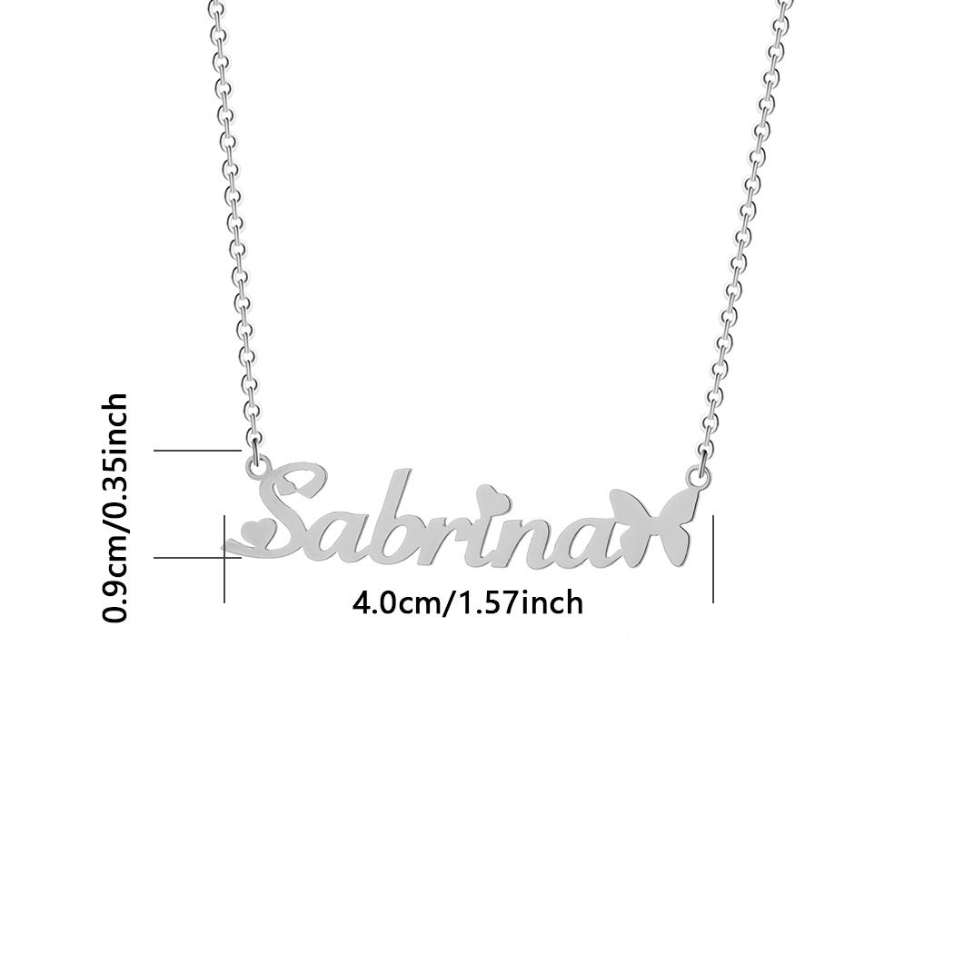 1pc Personalized Butterfly Nam - مراجعة Name Necklace Custom وسعره