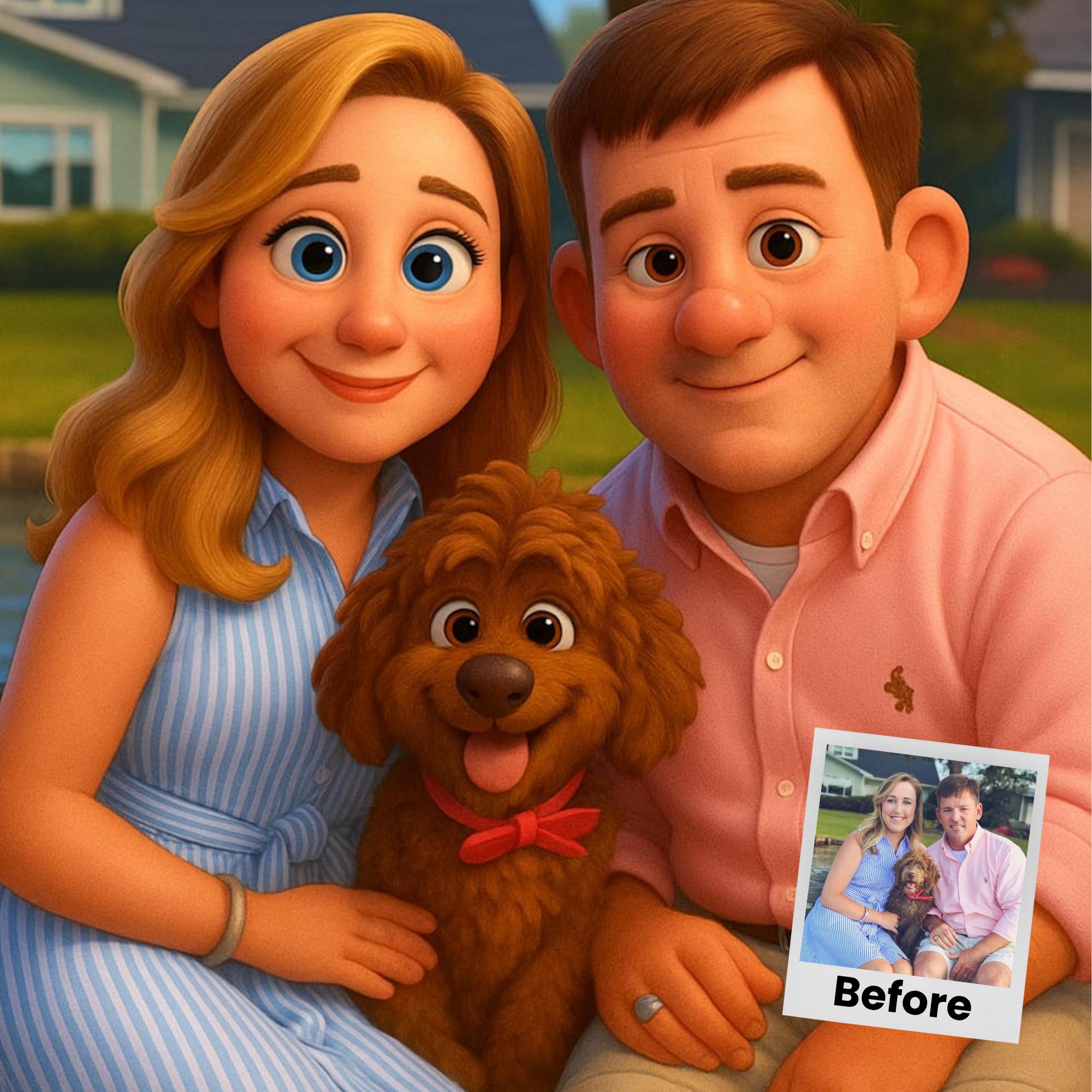 Customizable Cartoon Portrait  - مراجعة Pet Portrait Custom وسعره