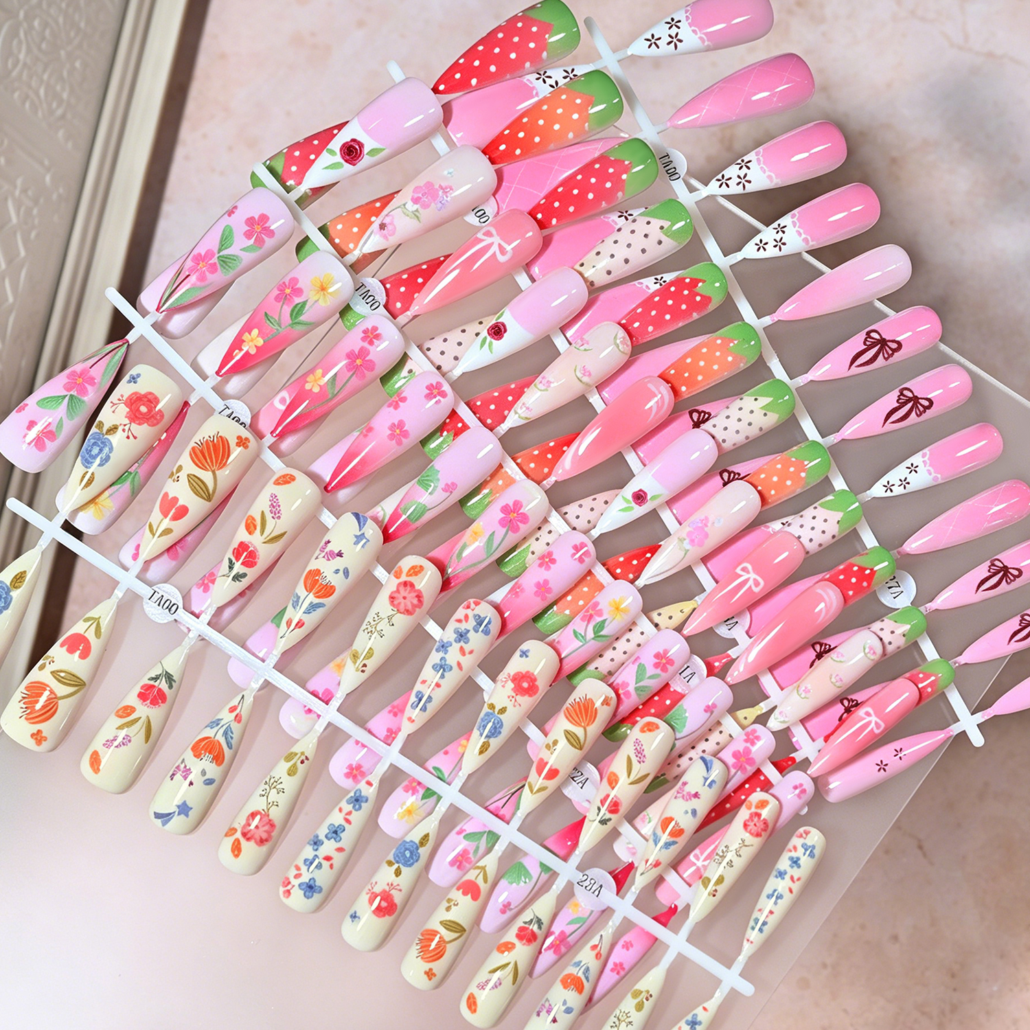 120Pcs Long Almond Press On Na - مراجعة Pressed Flower Art وسعره