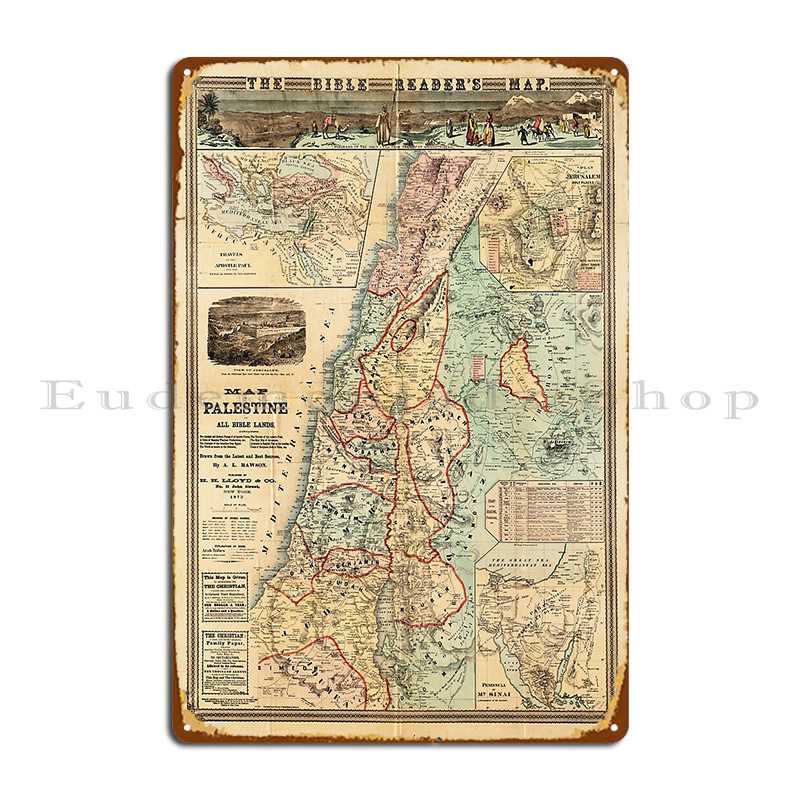 Map Of Palestine And All Bible - مراجعة Custom Map Poster وسعره
