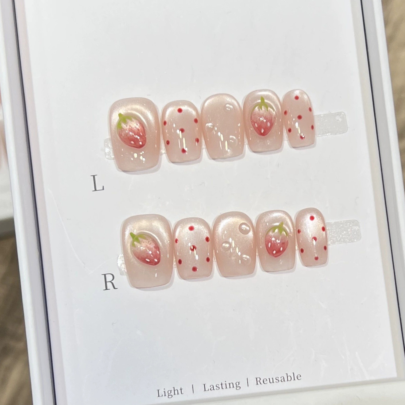 10PCS Short Square Fake Nails  - مراجعة Pressed Flower Art وسعره