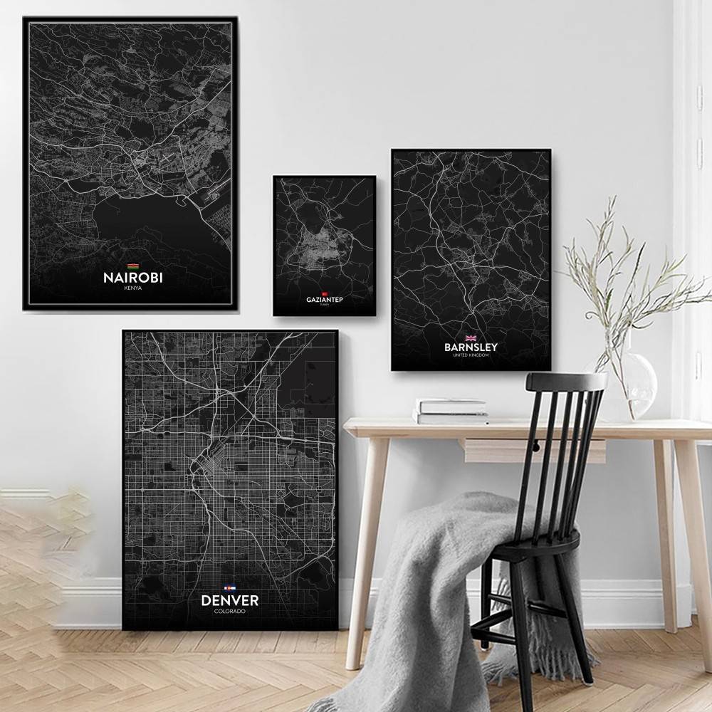 Paris London New York CUSTOM C - مراجعة Custom Map Poster وسعره