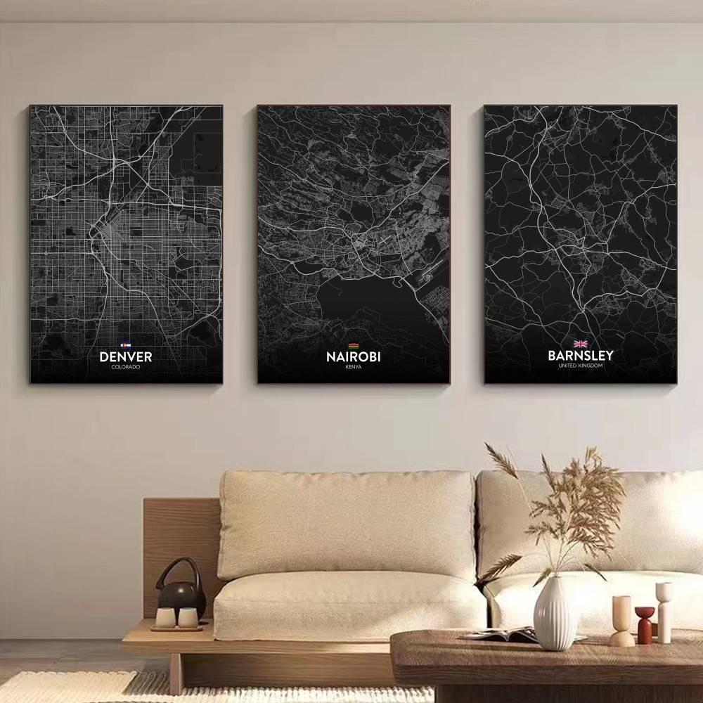 Paris London New York CUSTOM C - مراجعة Custom Map Poster وسعره