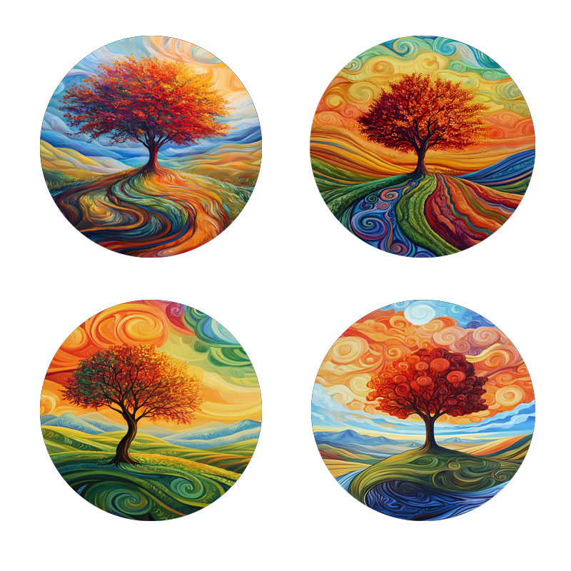 4 tree print coasters, suitabl - مراجعة Family Tree Print وسعره