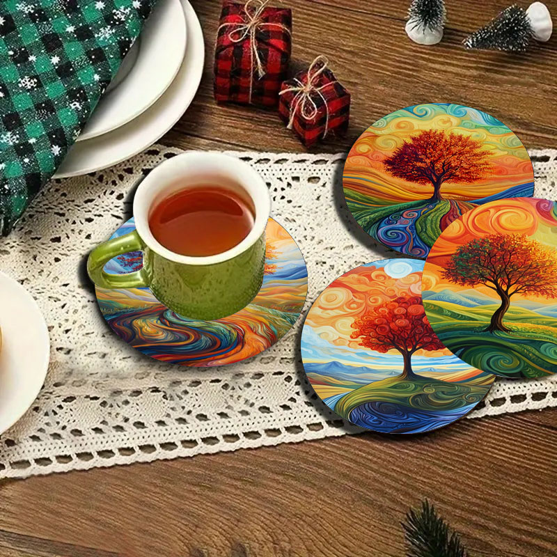 4 tree print coasters, suitabl - مراجعة Family Tree Print وسعره