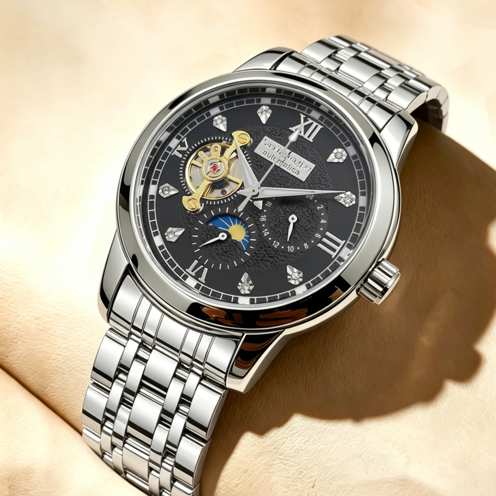High-End Luxury Men's Automati - مراجعة Custom Night Sky وسعره