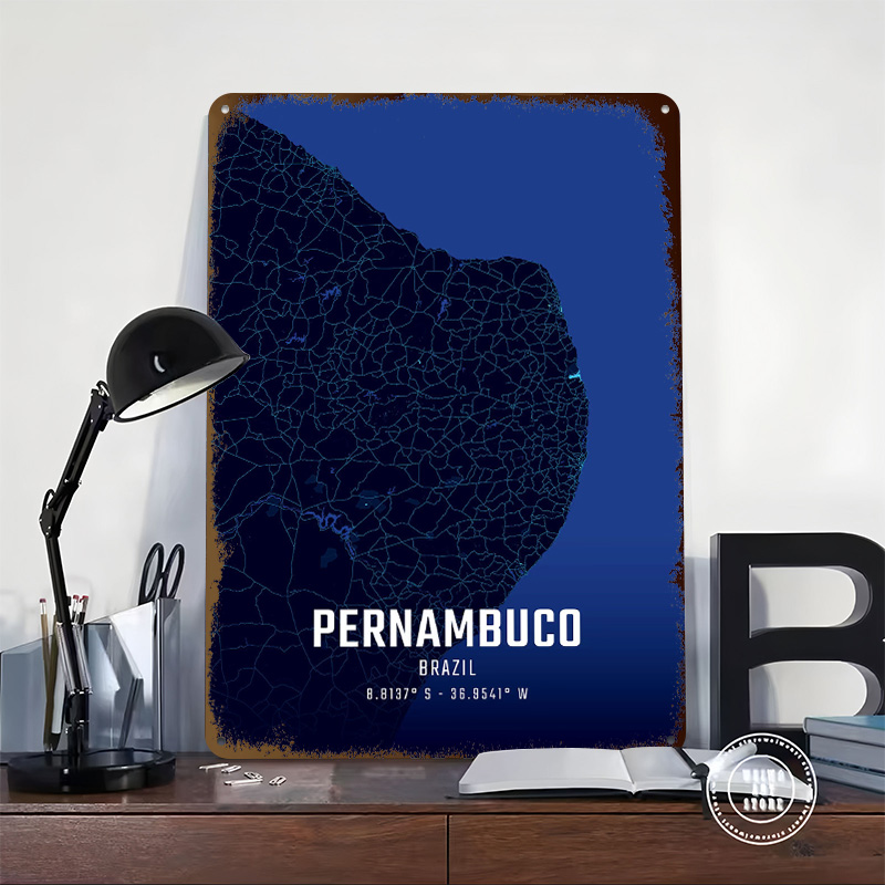 Pernambuco Midnight City Map M - مراجعة Custom Map Poster وسعره