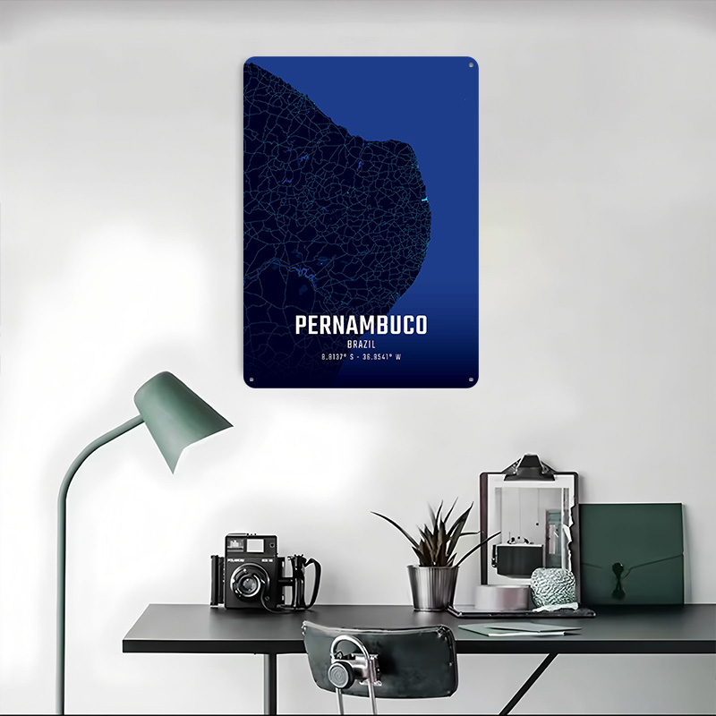 Pernambuco Midnight City Map M - مراجعة Custom Map Poster وسعره