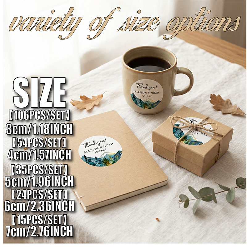 Custom Mountain Logo Round Sti - مراجعة Personalized Name Box وسعره