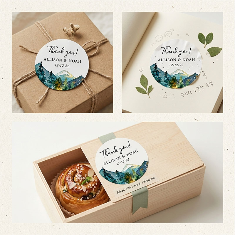 Custom Mountain Logo Round Sti - مراجعة Personalized Name Box وسعره
