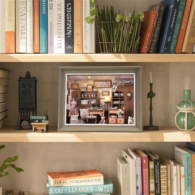 DIY Book Nook Kit 3D Miniature - مراجعة Engraved Wood Frame وسعره