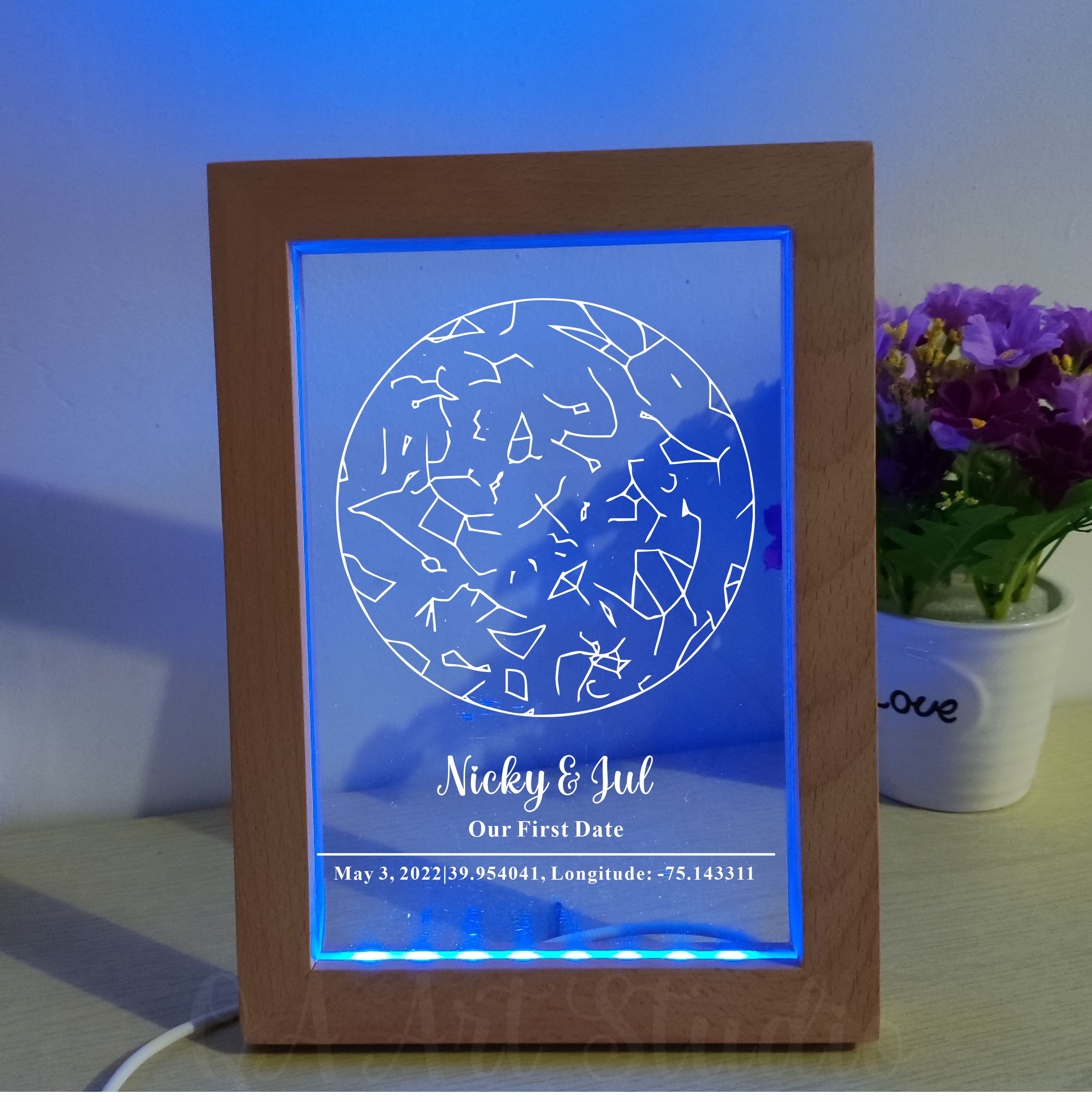 Personalized Wooden Acrylic Ni - مراجعة Custom Star Map وسعره