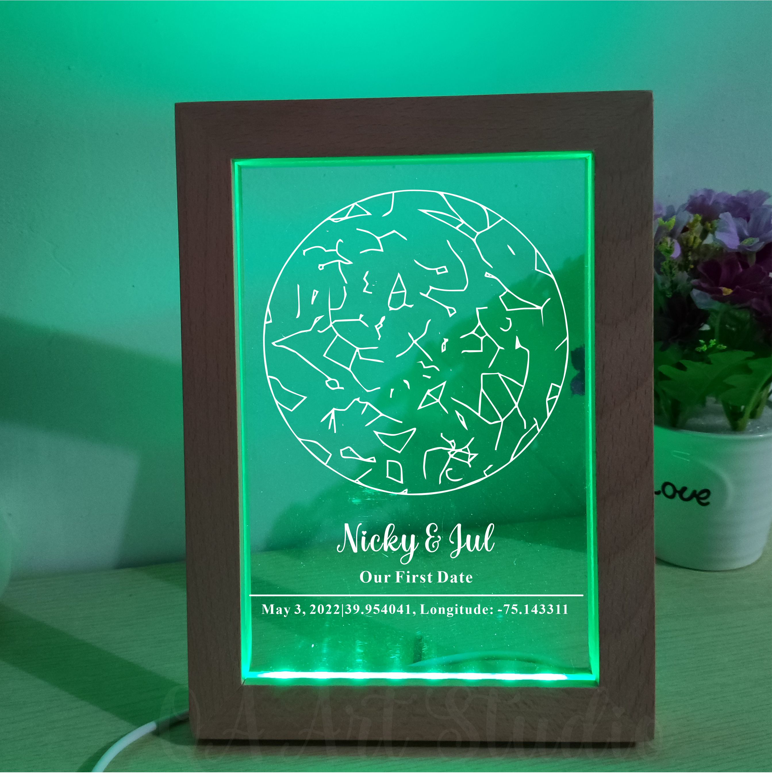 Personalized Wooden Acrylic Ni - مراجعة Custom Star Map وسعره