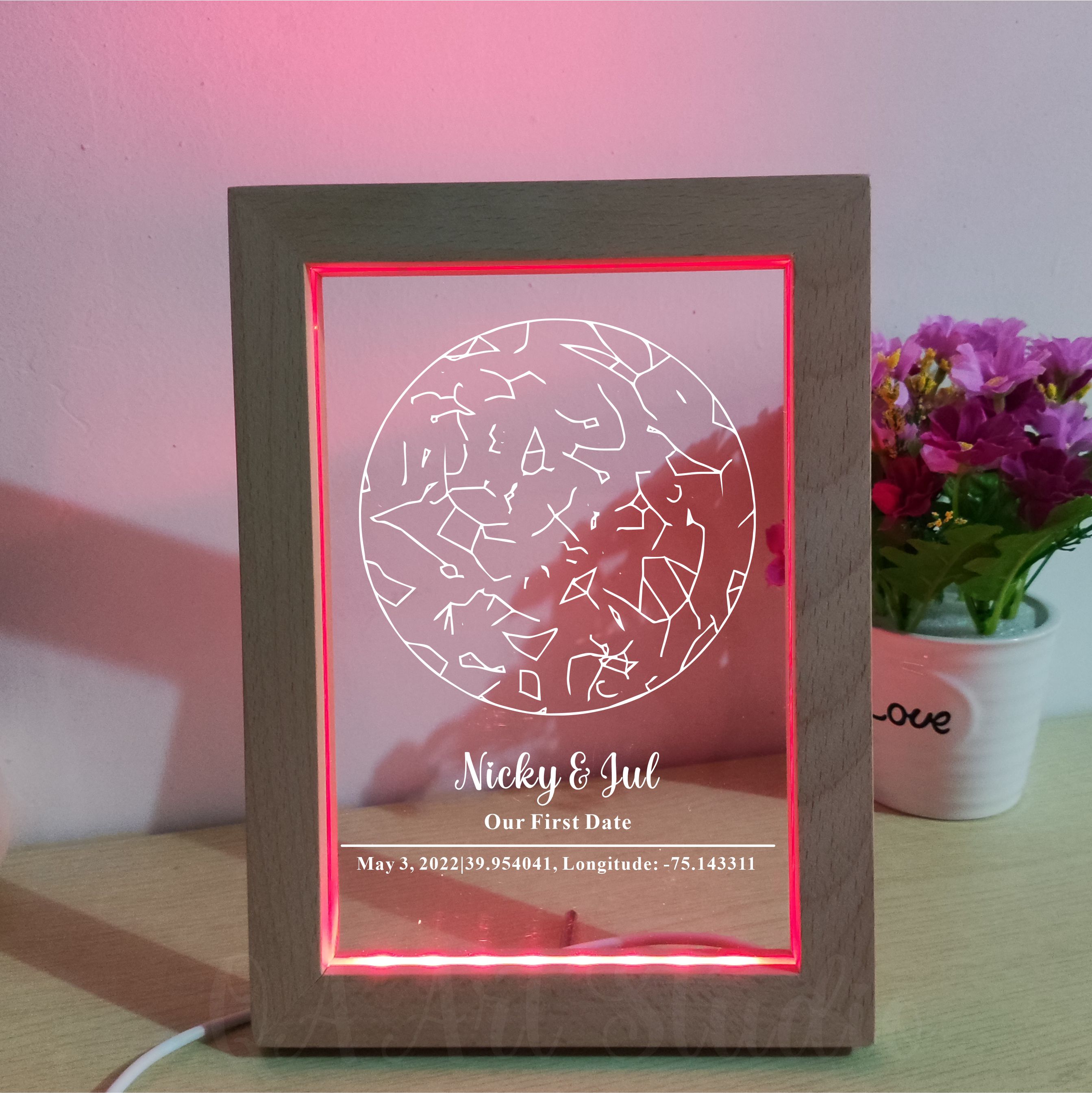 Personalized Wooden Acrylic Ni - مراجعة Custom Star Map وسعره